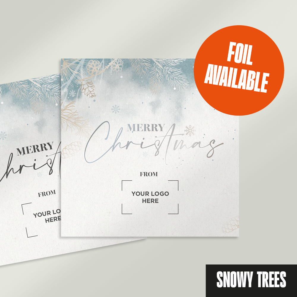 Snowy Trees Christmas Card - Foil Available